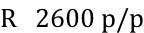 R   2600 p/p